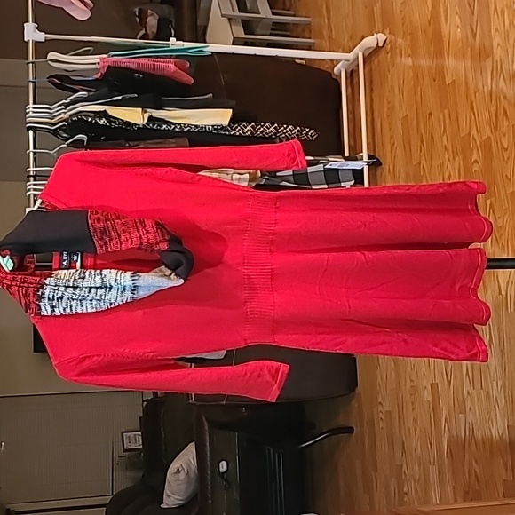 A. Beyer Fit and Flare Sweater Dress With Scarf Juniors Size Large - Picture 1 of 14